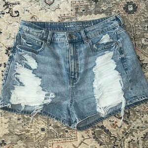 American eagle distressed mom shorts